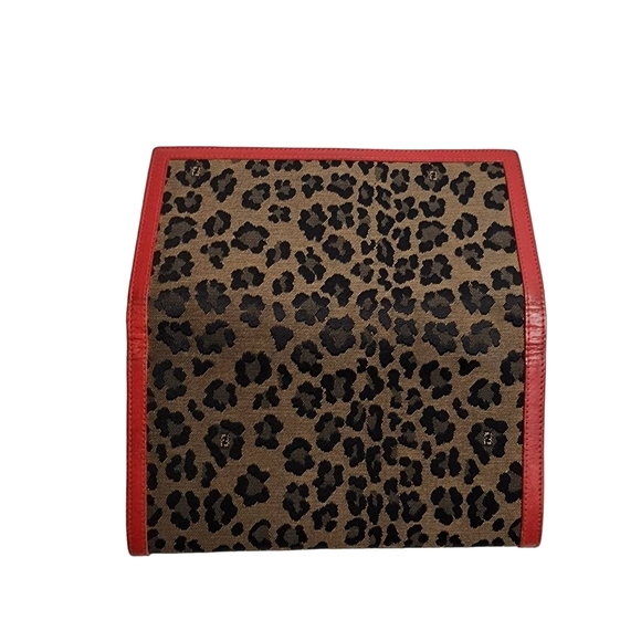 Authentic FENDI leopard pattern canvas leather bifold wallet - Picture 3 of 7